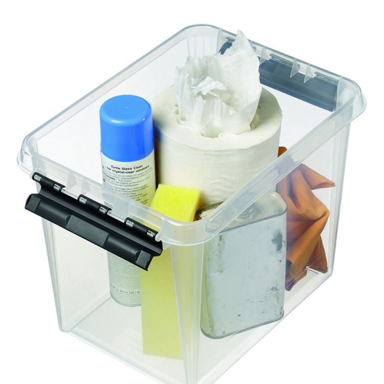 Storage Box, High, SMARTSTORE 13L, CLASSIC, 34 x 25 x H27 cm, Clear / Black