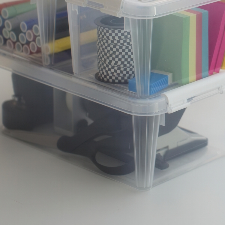 Box, Small, SMARTSTORE 5 HOME, 30 x 19 x H11cm, Clear / White