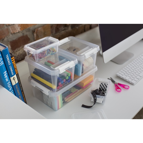 Box, Small, SMARTSTORE 5 HOME, 30 x 19 x H11cm, Clear / White
