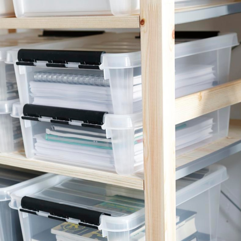 Storage Box, SMARTSTORE 7,5L, CLASSIC, 40 x 30 x H11 cm, Clear /Black