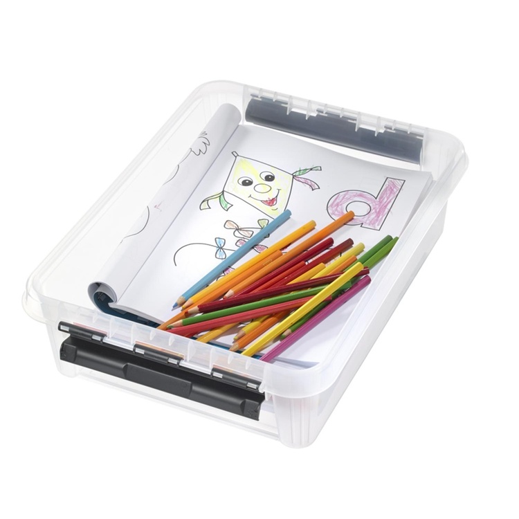 Storage Box, SMARTSTORE 7,5L, CLASSIC, 40 x 30 x H11 cm, Clear /Black