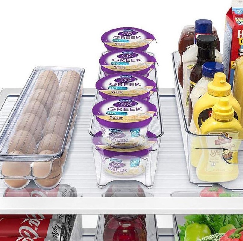 Storage tray, Slim, RANGEMENT FRIGO SMALL, 37 x 11 x H 10 cm, Clear
