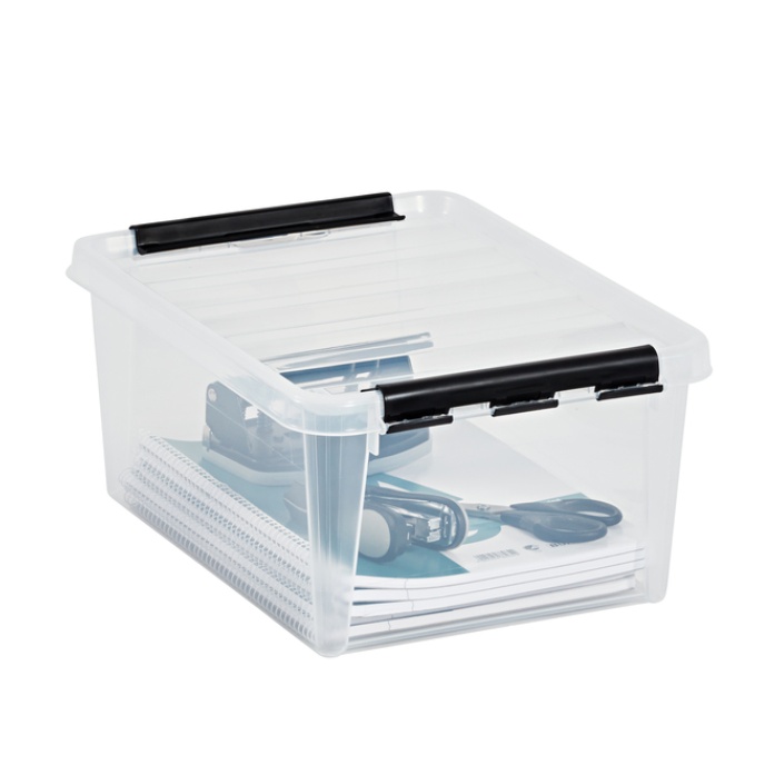 Box, SMARTSTORE 14 L, CLASSIC, 40 x 30 x H18 cm, Clear / Black