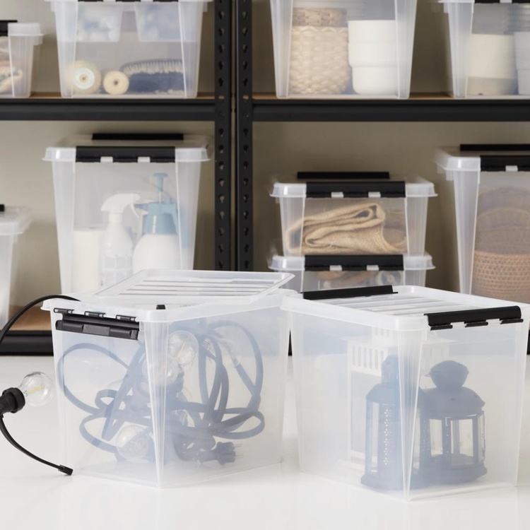 Storage Box, SMARTSTORE 6 L, CLASSIC XL, 59 x 39 x H 43 cm, Transparent / Black