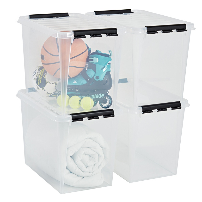 Storage Box, SMARTSTORE 6 L, CLASSIC XL, 59 x 39 x H 43 cm, Transparent / Black