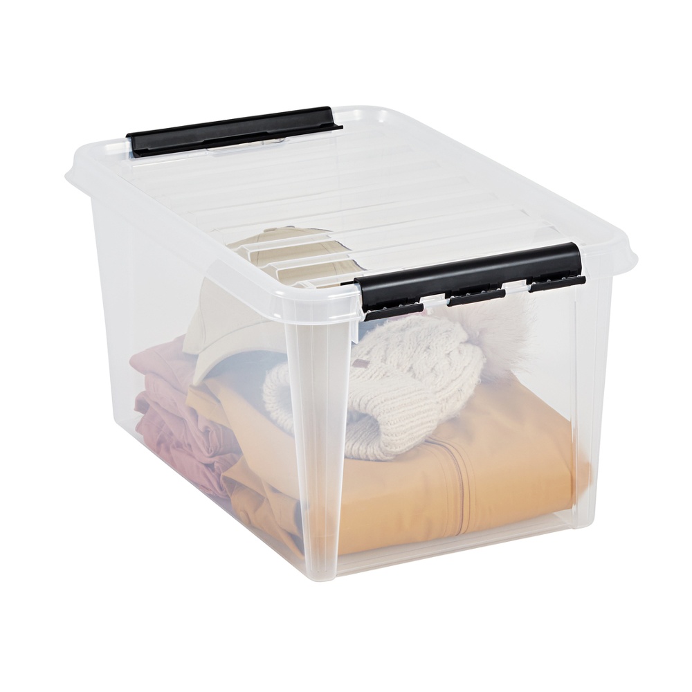 Box, Large, SMARTSTORE 46L, CLASSIC, 59 x 39 x H31 cm, Transparent / Black