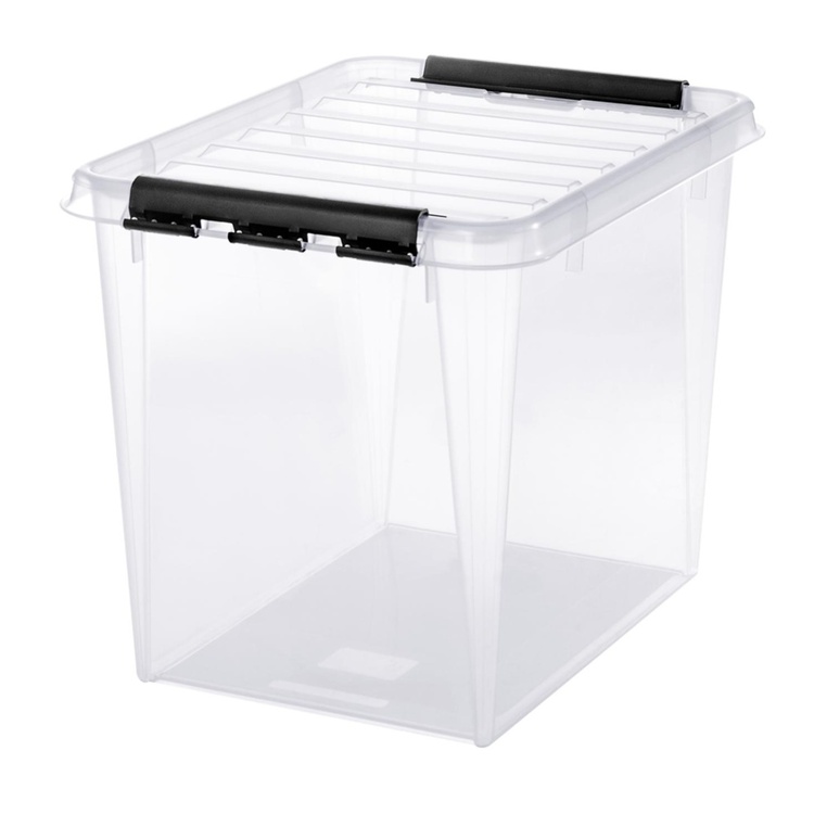 Box, Large, SMARTSTORE 52L, CLASSIC, 50 x 39 x H 41 cm, Transparent / Black