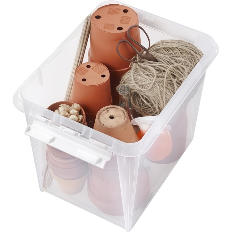 Box, Large, SMARTSTORE 52L HOME, 50 x 39 x H41cm, Transparent / White
