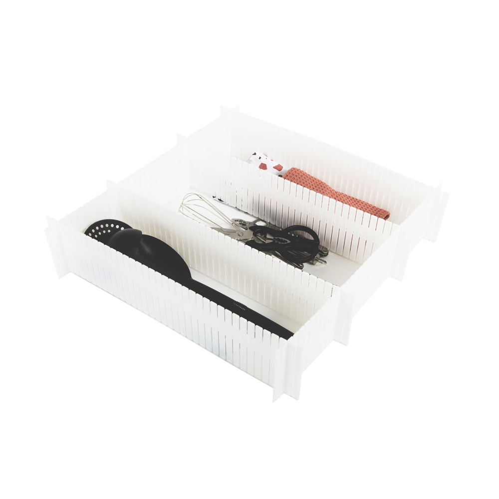 Drawer dividers, Set of 6, FREE DRAWER ORGANISER, 44 x H 10 cm. White