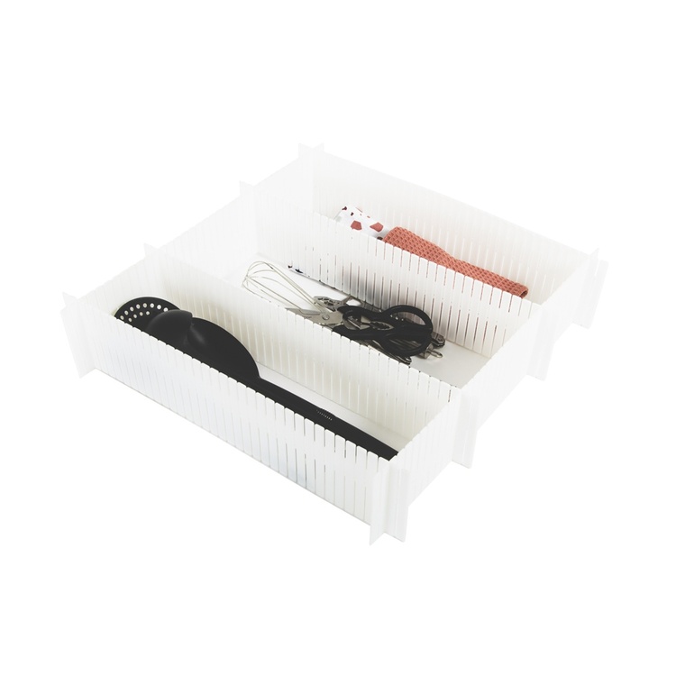 Drawer dividers, Set of 6, FREE DRAWER ORGANISER, 44 x H 10 cm. White