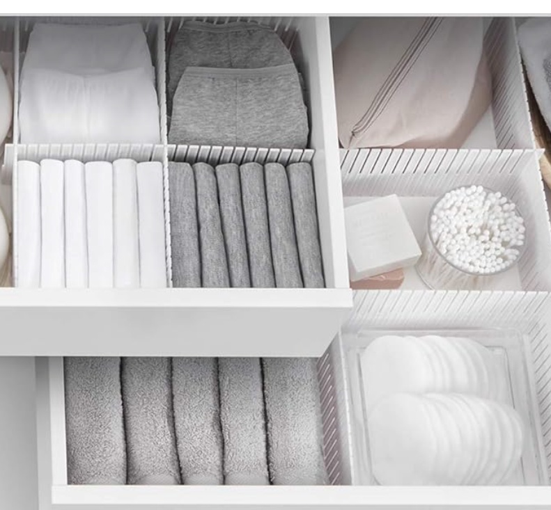Drawer dividers, Set of 5, DIVISOR DE CAJONES, 49,5 x H10 cm. White