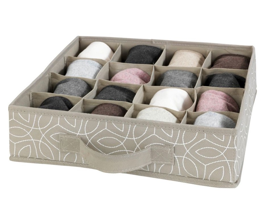 Drawer Organizer 16 compartments, BALANCE, 31 x 31 x H8,5 cm, Beige