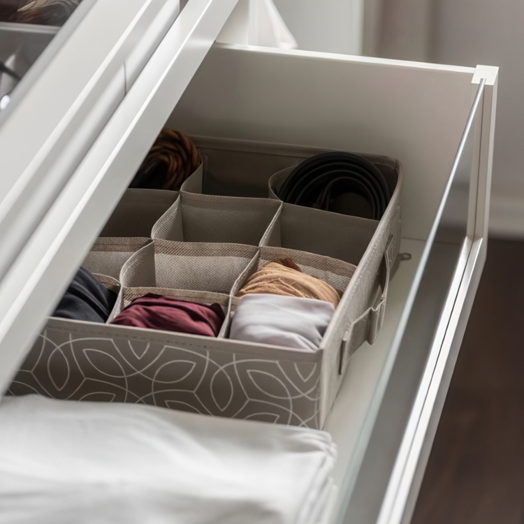 Drawer Organizer 16 compartments, BALANCE, 31 x 31 x H8,5 cm, Beige