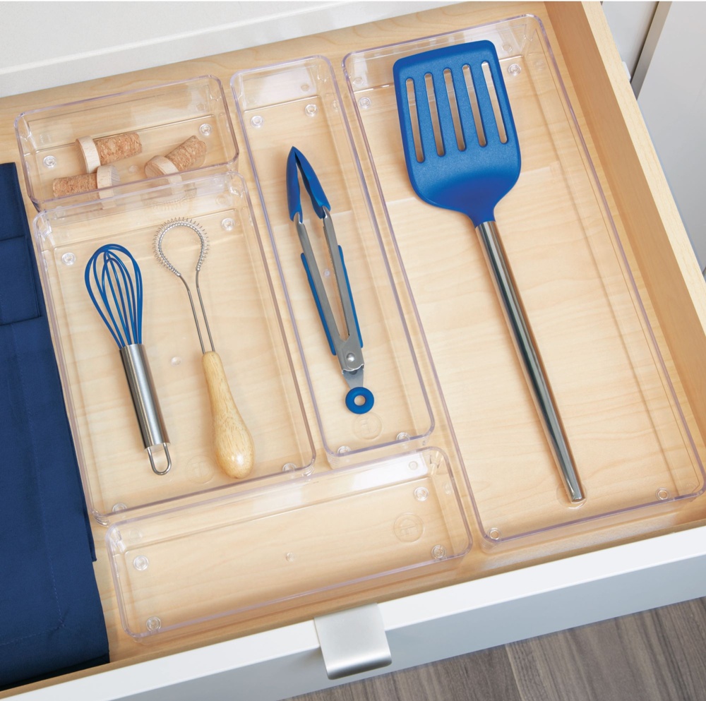 Drawer Organisers, iDESIGN DRAWER SOLUTIONS MEDIUM, 22,9 x 7,6 x H 5,1 cm, Transparent