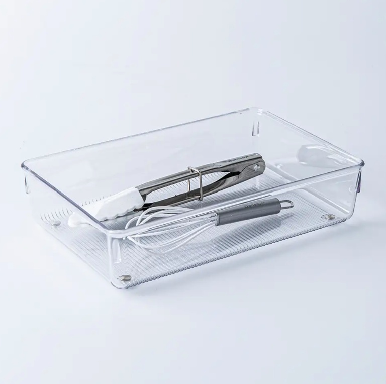 Drawer Organisers, LINUS SHALLOW MEDIUM, 22,9 x 15,2 x H 5,1 cm, Transparent