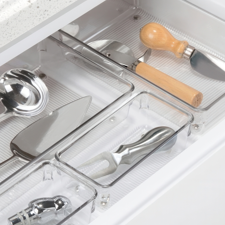 Drawer Organisers, LINUS SHALLOW XL, 38,1 x 15,2 x H 5,1 cm, Transparent