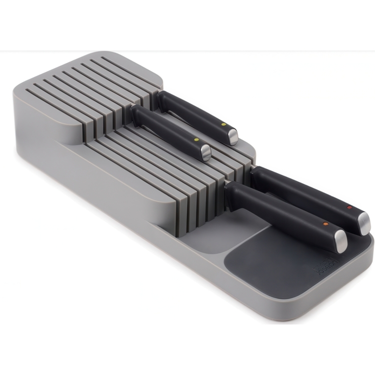 Knife organiser for 9 kives, 2-tier, DRAWERSTORE, Joseph Joseph, 39,8 x 14,3 x H7,5 cm, Grey