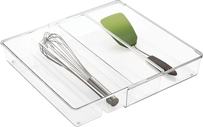 Cutlery Tray, Expandable, GRAND UTENSILS, 40,6~57 x 30,5 x H 7,6 cm, Transparent