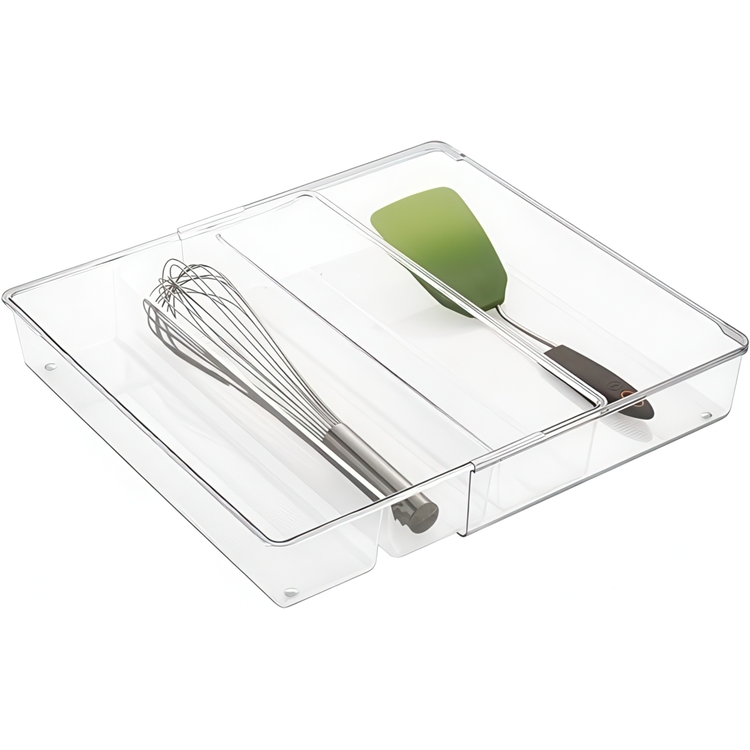 Cutlery Tray, Expandable, GRAND UTENSILS, 40,6~57 x 30,5 x H 7,6 cm, Transparent