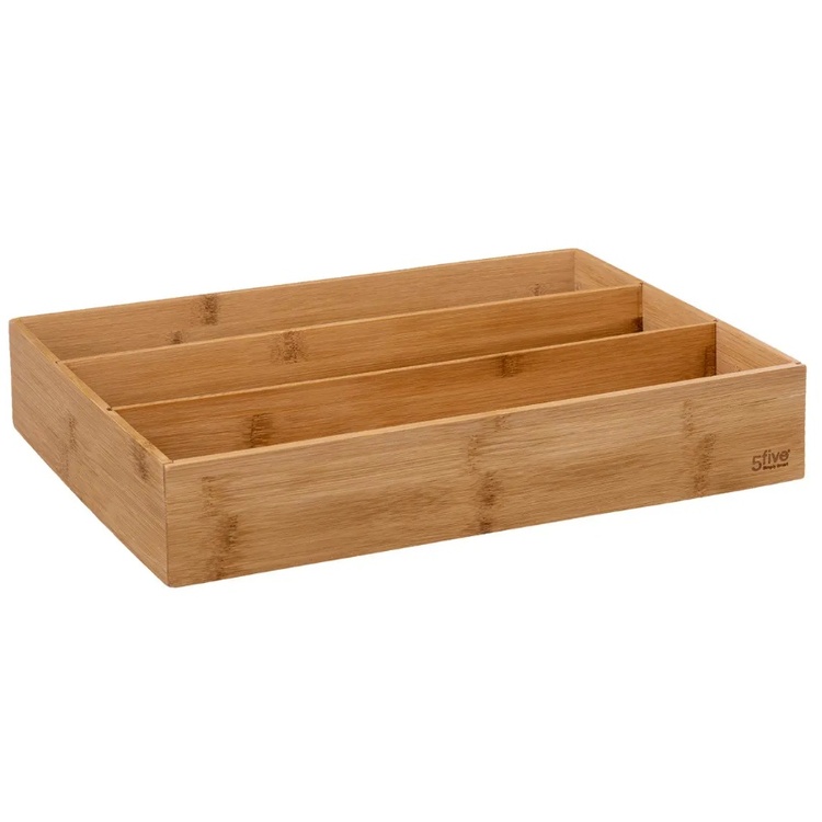 Storage Tray for utensils, Bamboo, TIDY SMART, 38 x 28 x H 7 cm, Nature