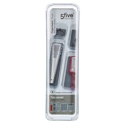 Storage tray, Ablong, TIDY SMART ORGANIZER, 32,5 x 9 x H 4,5 cm, Clear / Dark Grey