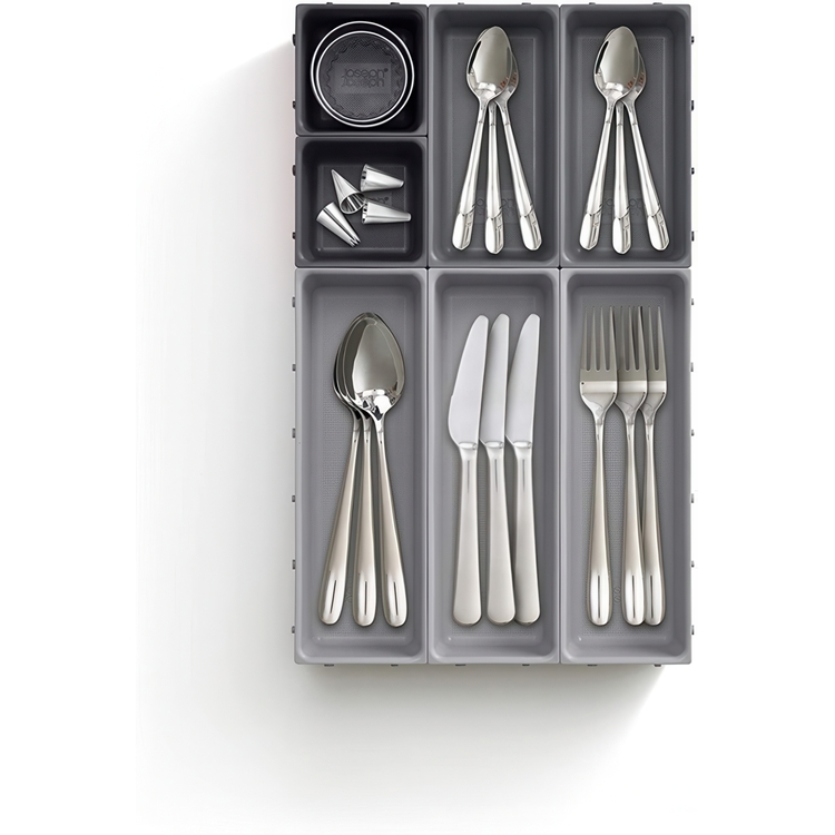 Storage trays, Set of 7, BLOX SMALL DRAWER ORGANISER, Joseph Joseph, Grey