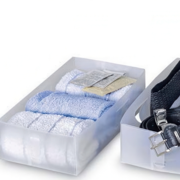 Drawer organizers, Set of 2, DIVISORI PER CASETTI, 15,5 x 30 x H 8 cm, Transparetnt White