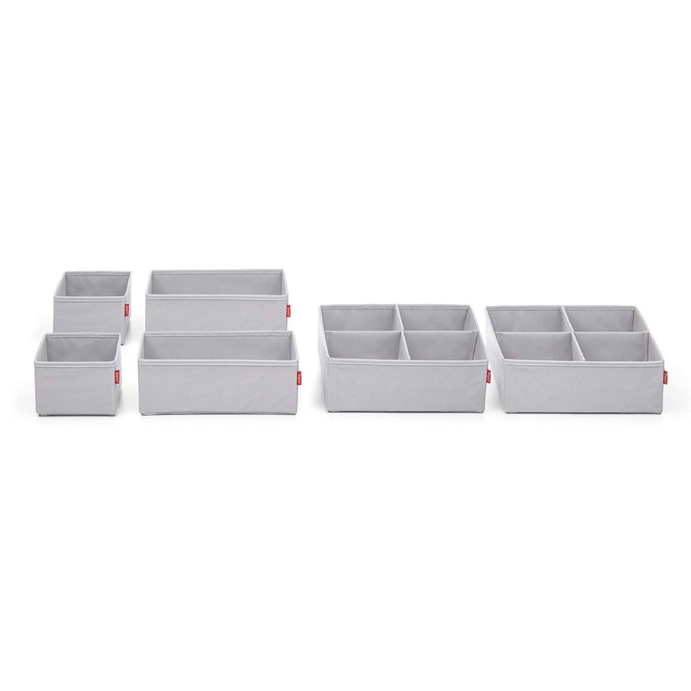 Boxes for sorting, Set with 6, PREMIUM DRAWER ORGANIZERS, Grey