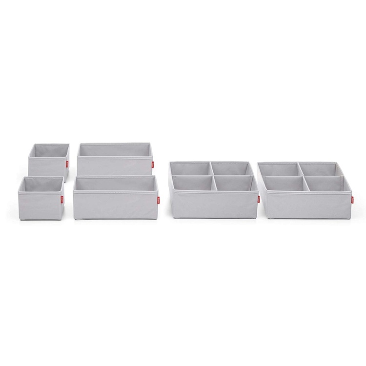Boxes for sorting, Set with 6, PREMIUM DRAWER ORGANIZERS, Grey