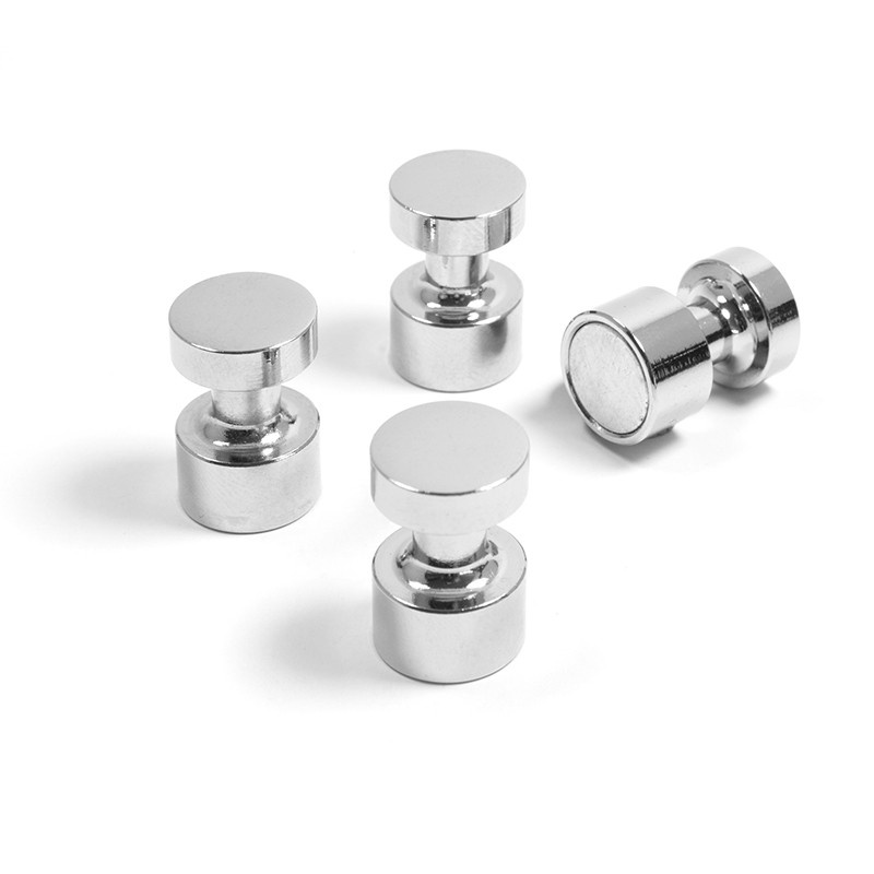  Magnets / hooks, Super strong , Set of 4, HOLD-IT, silver
