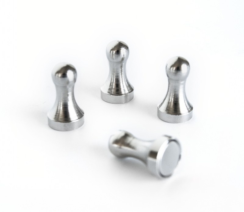 Magnets / Hooks, Super strong, set of 4, HULK, Ø 1,2 x H 2,1 cm, Silver