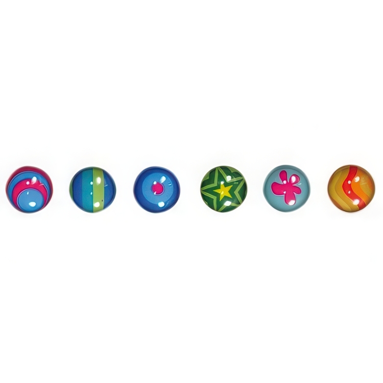Magnets, Set of 6, ARGUS, Ø 1,7 cm, assorted