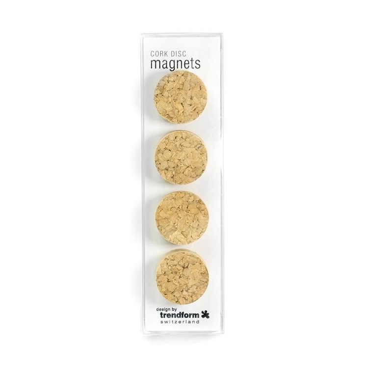 Magnets, Set of 4, CORK DISC, Ø 2,3 x 1 cm, Nature