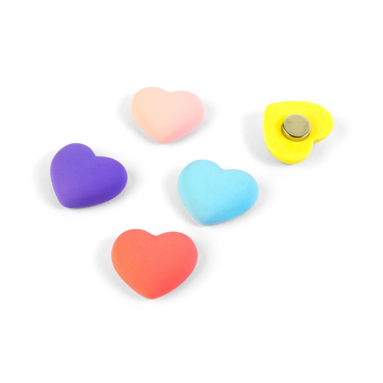 Magnets, Hearts, Set of 5, LOVE, Multicolor