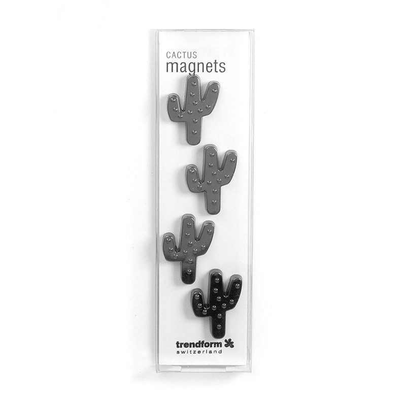 Magnets, set of 4, CACTUS, Metallic