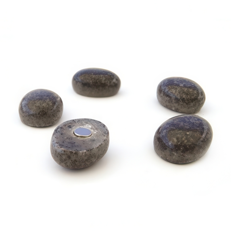 Magnets, STONE, set of 5, Grey