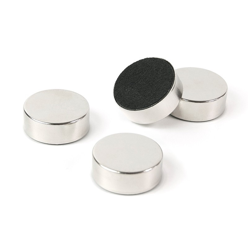 Magnets Extra Strong, Set of 4, SILVER, Ø 2,3 x H 0,9 cm, Silver