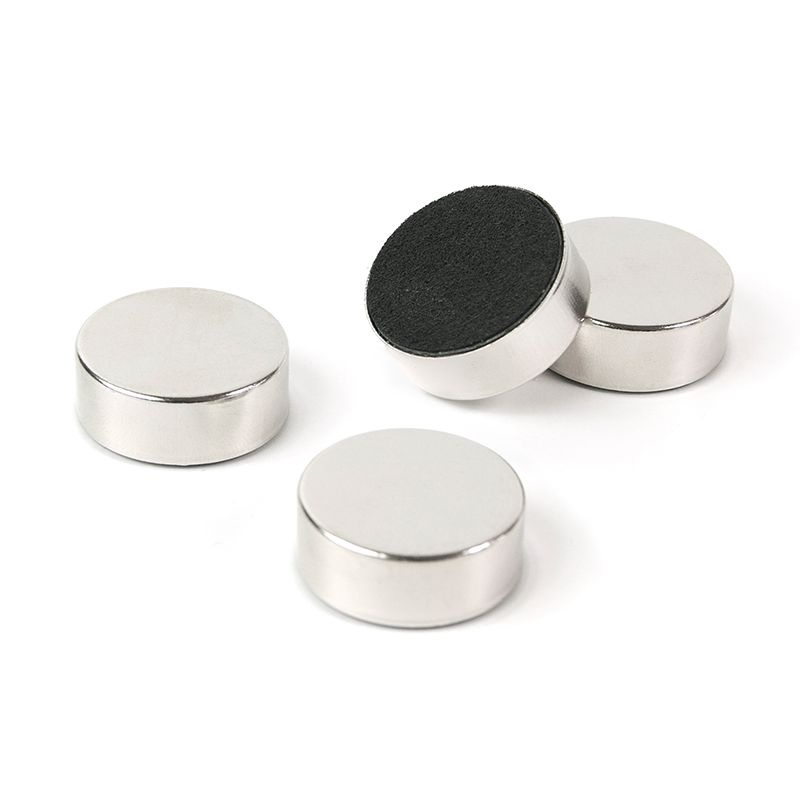 Magnets Extra Strong, Set of 4, SILVER, Ø 2,3 x H 0,9 cm, Silver
