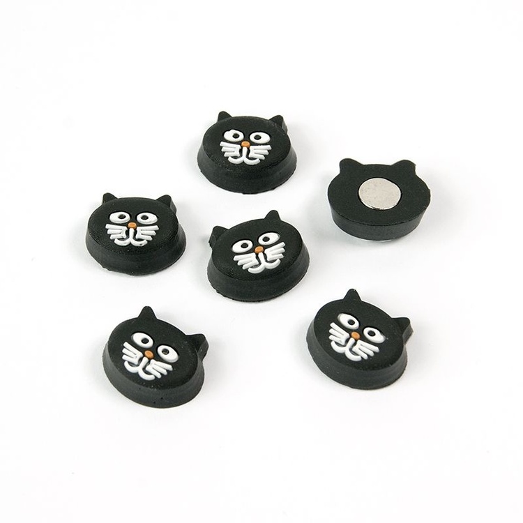 Magnets cats, KITTY CAT, set of 6, Black