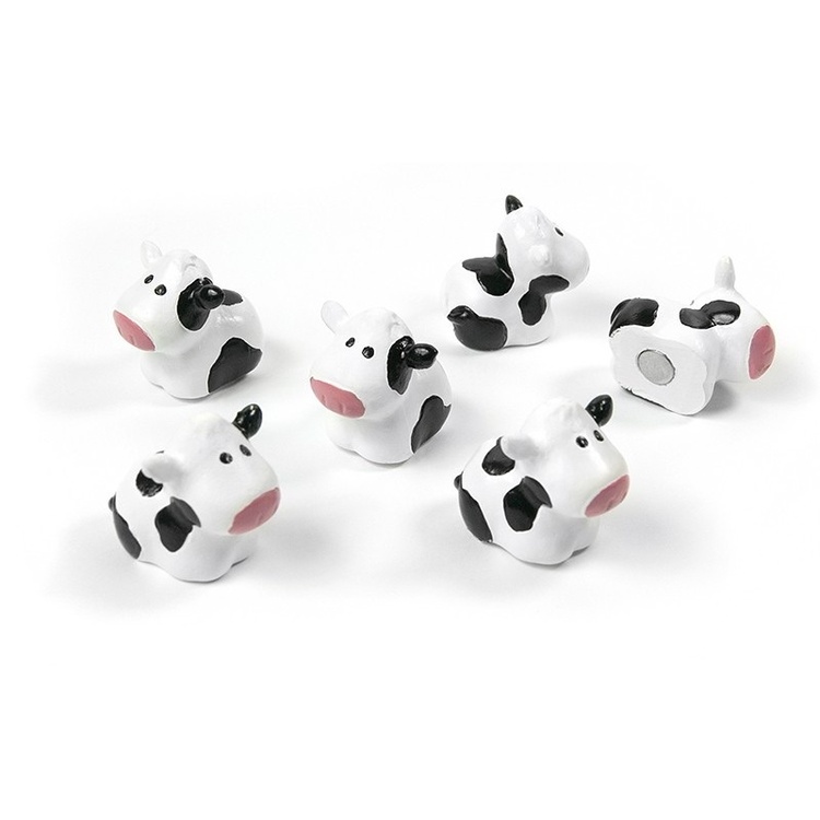 Magnets COW, set of 6, white / black 