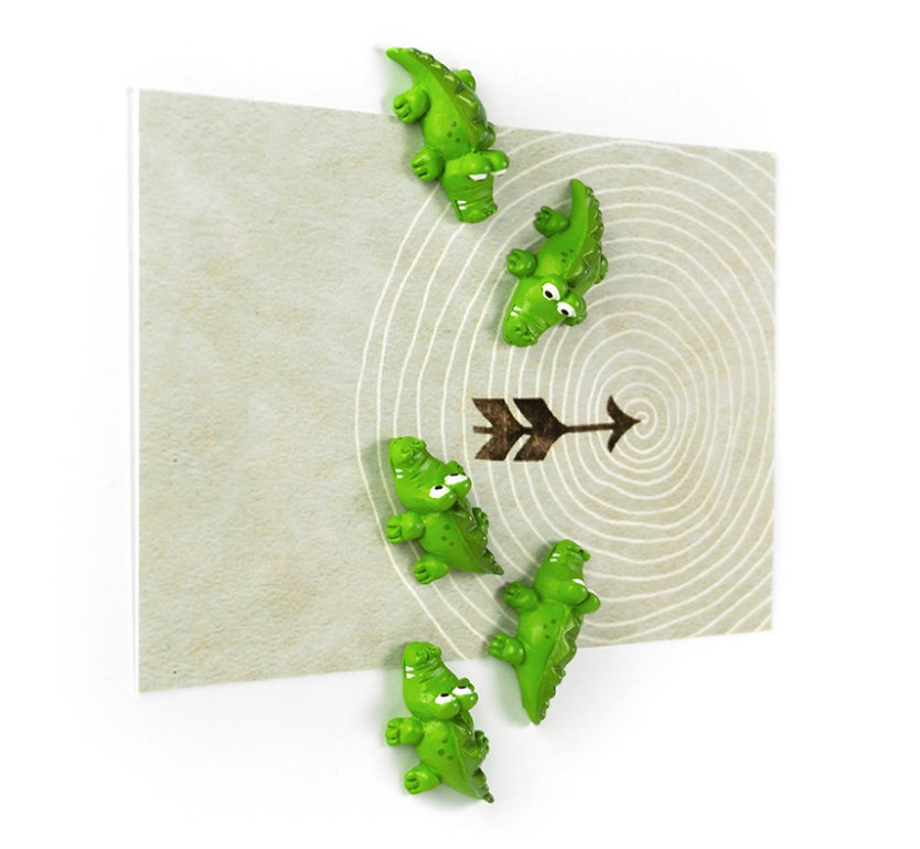 Magnets, Crocodiles, set of 5, KROKO, Green