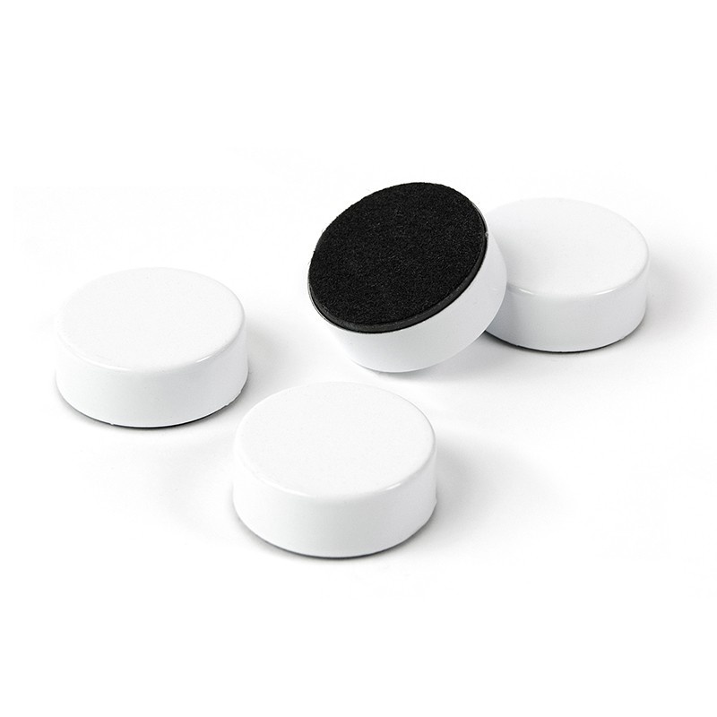 Magnets Extra Strong, WHITE, 4 pcs, Ø 2,3 cm x H 0,9 cm, white