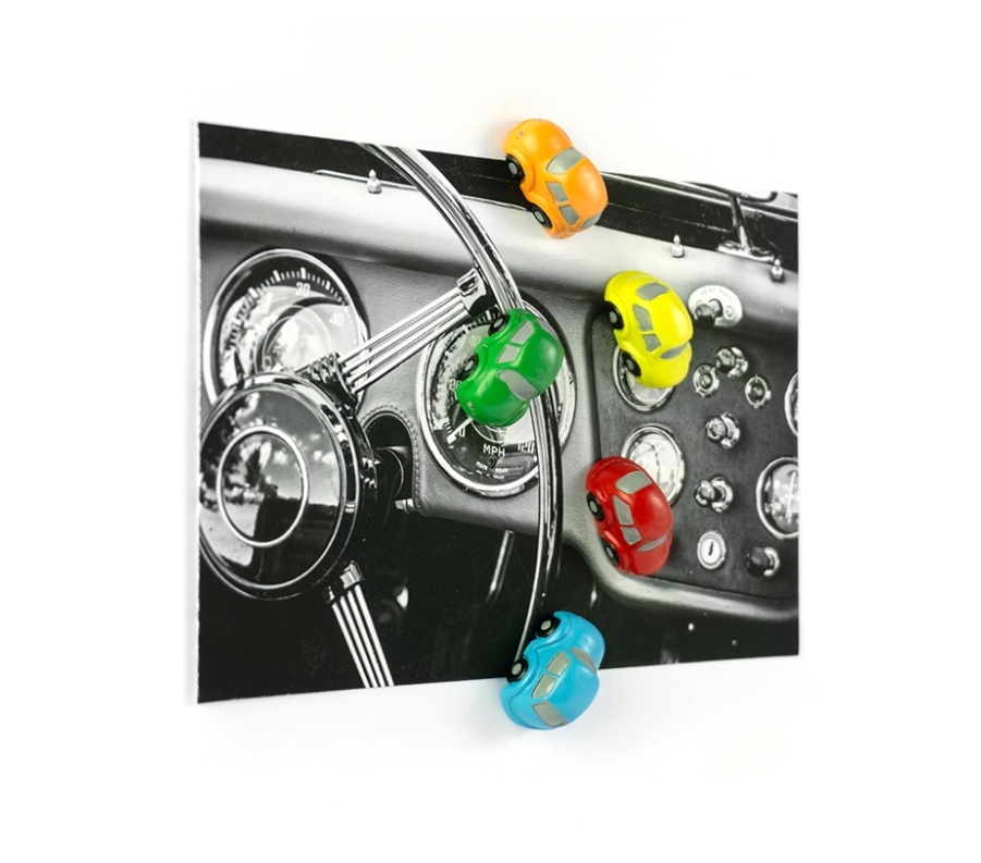 Magnets, Colourful Mini Cars. Set of 5, TRAFFIC, Assorted