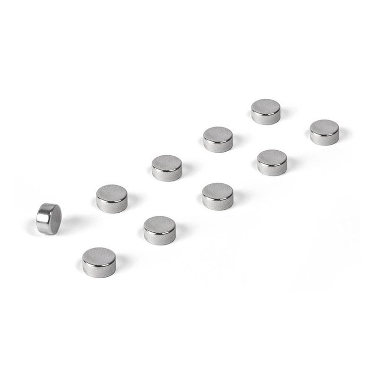 Magnets, strong, mini, 10 pc, STEELY, Ø 0,6 x 0,3 cm, Silver