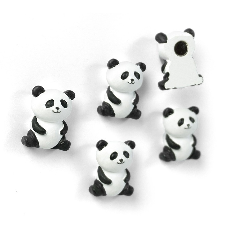 Magnets, PANDA, set of 5, Black / white