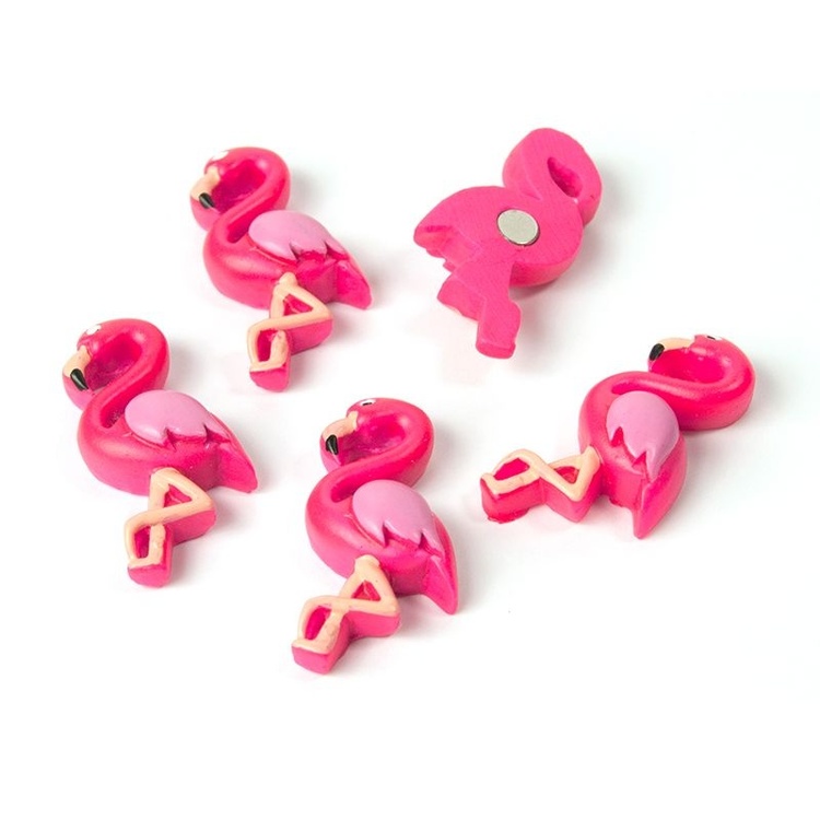 Magnets, PINK FLAMINGO, set of 4, Pink