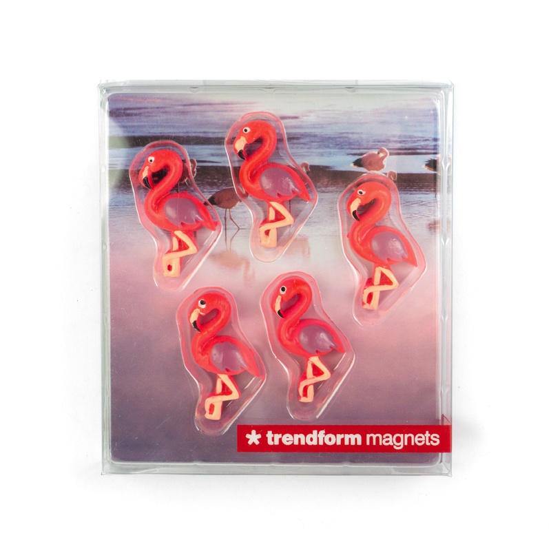 Magnets, PINK FLAMINGO, set of 4, Pink