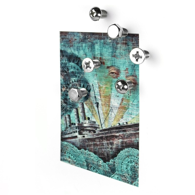 Magnets, Set of 6, SCREW, 1,8 x 1,5 cm, Silver