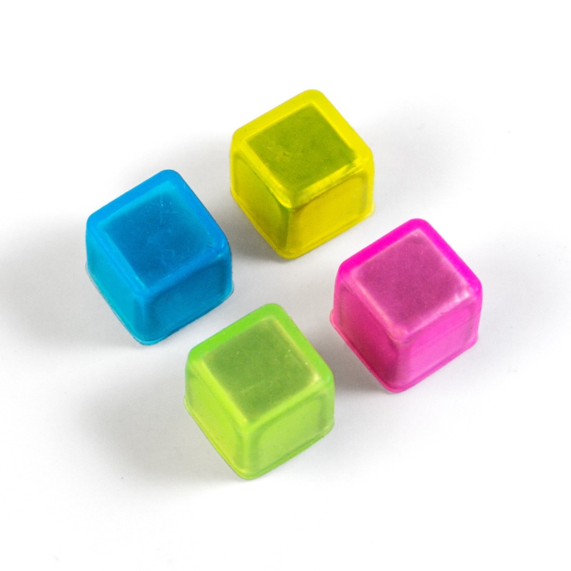 Magnets Super strong, Set of 4, CUBE NEON, 1 x 1 x H 1 cm, Silver / Assorted