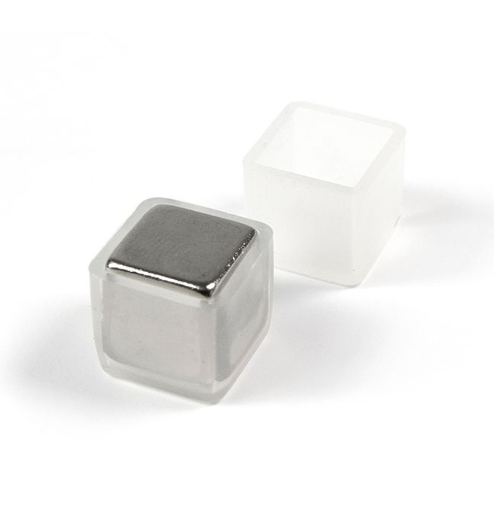 Magnets Superstrong, Set of 4, CUBE, 1 x 1 x H 1 cm, Silver